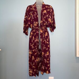 Forever 21 Duster Kimono Floral Long Wrap